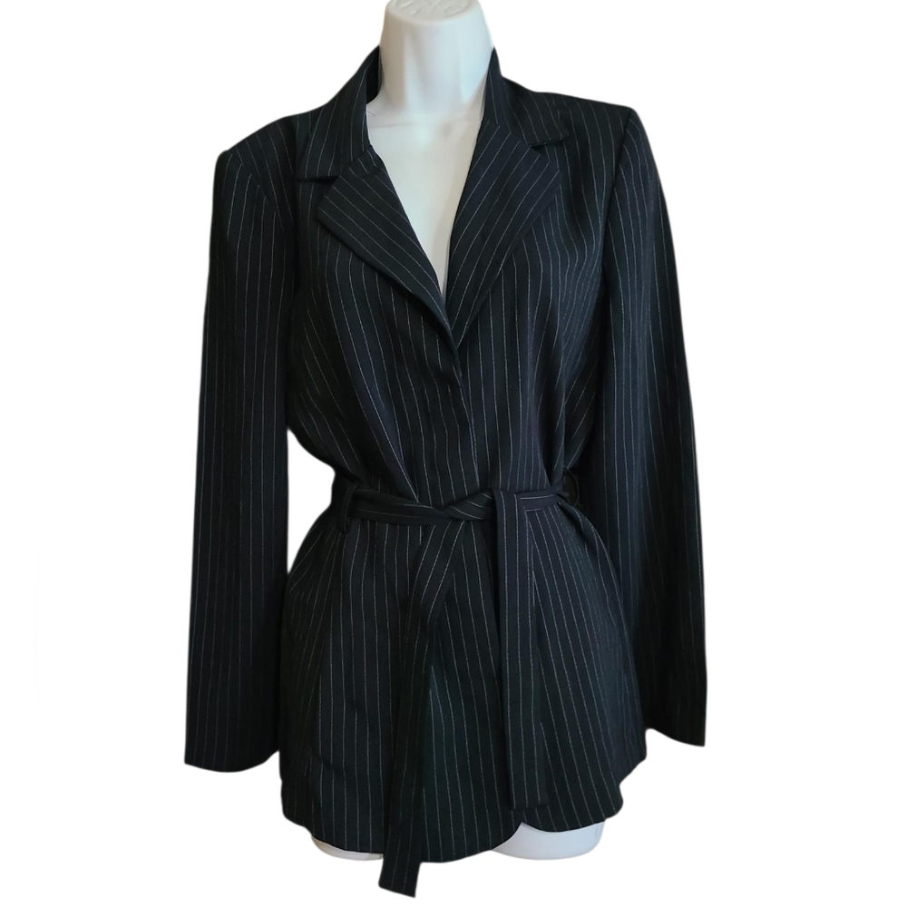 Star C.C.C Coty Clothing Company Navy Blue Pinstripe Women's Blazer